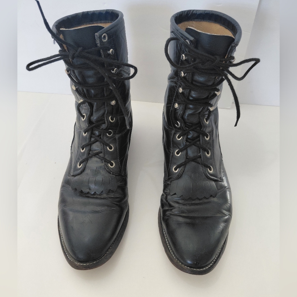 Justin Men's Lace-Up Leather Ankle Boots